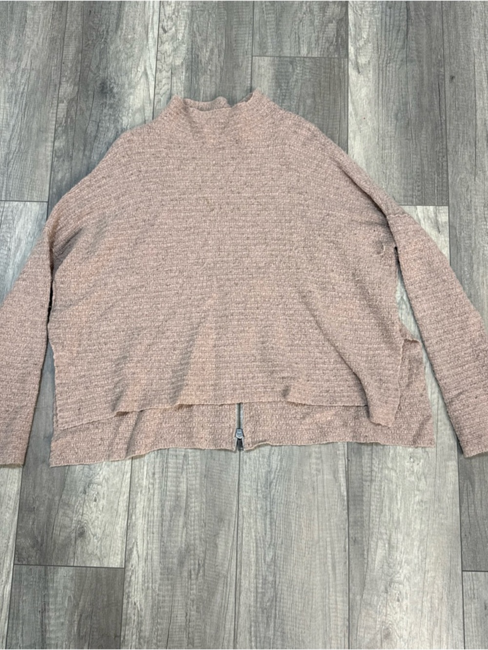 Free People Pink Sweater Zipper Detail